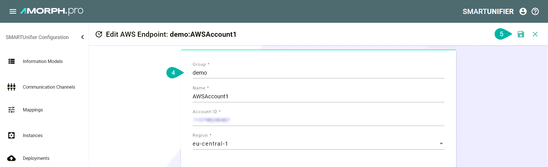 Enter AWS account details